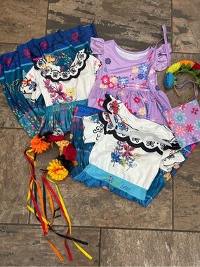 Girls mirabelle dress Floral Dress & Skirt Set with Hair Accessories